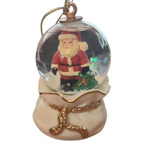 VTG Mikasa Holiday Magic Santa Sack Snow Globe Christmas Ornament